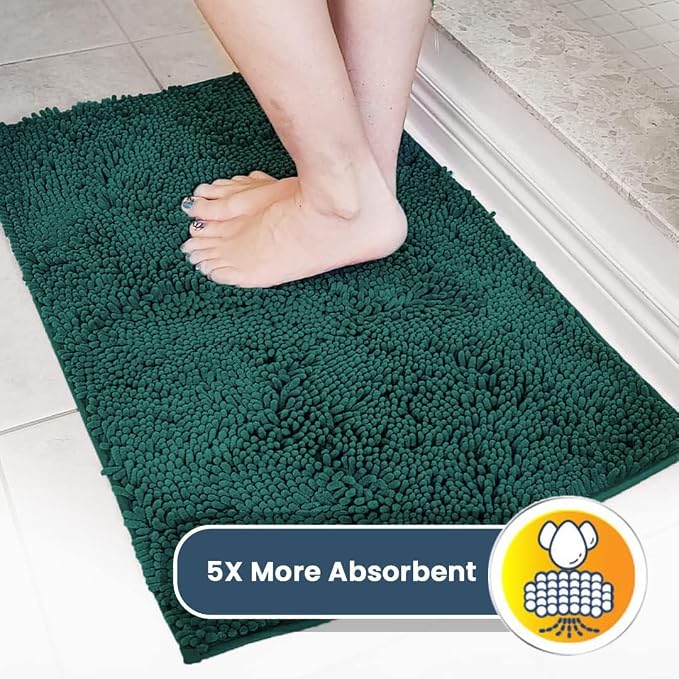 Muddy Mat® | Super Water Absorbent Door Mat Indoor, Microfiber Quick Dry Chenille Entryway Rug, Slip Resistant Front Door Mat, Indoor Mats for Entryway, Machine Washable Pet Rug, Slate Blue 3ft x 3ft