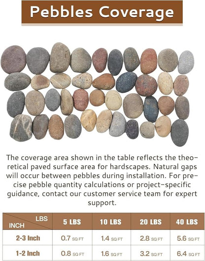 Decorative Natural River Rocks 20 LBS - 1-2 Inch Mexican Beach Pebbles for Landscaping, Garden, Walkways, Plant & Outdoor Decor