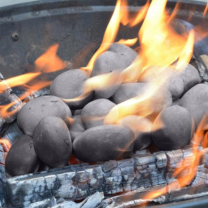 Stanbroil 24pcs Light Weight Ceramic Fiber Pebble Stones for Fire Pit and Fireplace - Grey