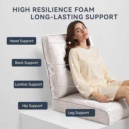 Patio Chair Cushions 4 Packs - Outside High Back Thick Water-Resistant Cushion 22x24 with Zipper Cover for Outdoor Glider Rocking Chairs Loveseat Couch – Beige/Regular