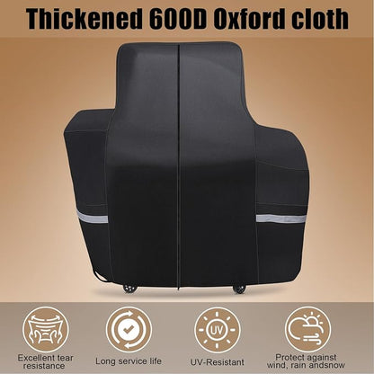 QuliMetal Grill Cover for Pit Boss Lockhart Platinum Series Grill, PBPEL218010500 - Heavy Duty Waterproof Fade Resistant Pit Boss Platinum Lockhart Grill Cover with Elastic Drawstrings & Zipper Design