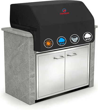 Comnova Built-in Grill Cover for 48 Inch - 600D Island BBQ Grill Top Covers Heavy Duty & Waterproof, Premium Built in Barbecue Cover for Char-Broil, Napoleon, Bull, Weber and More - 48 x 29 x 26 Inch
