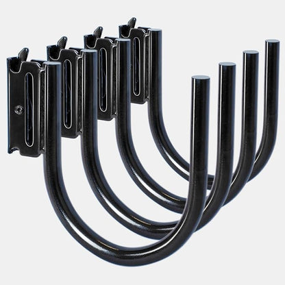 4-Pack 4" E Track J Hooks, Heavy Duty Black Steel Hanger 1,400lbs Break Strength E-Track Tie Down Accessories for Box Truck, Enclosed Trailer, Garage, Vans, Warehouse, Workshop