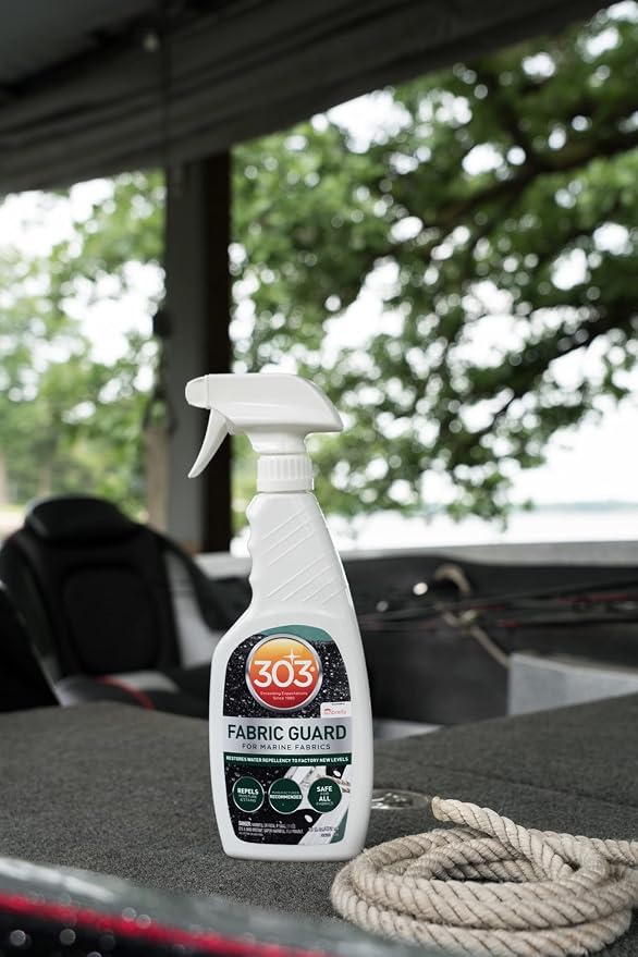 303 Marine Fabric Guard for Boat Covers & Canvas, 16 oz | Restores water and stain resistance on boat covers, canvas, and marine fabrics.