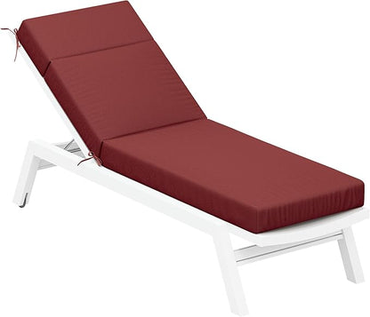 Chaise Lounge Cushion for Outdoor Furniture, Waterproof Fade and Tear Resistant Lounge Deck Chair Cushions for Patio Lawn Pool Resort Hotel