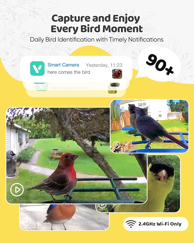 Bird Feeder with Camera Solar Powered: Smart Camera Bird Feeder 2K Live Feed Cam for Outdoor Backyard - Ai Identify Auto Capture Videos, Unique Outdoor Gifts for Mom Dad Birdlover
