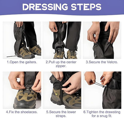 Lawn Care Leg Gaiters, Waterproof Lower Legs Gaiter Outdoor, 15.74" x 10.23" Adjustable Weed Eating Leg Protectors for Men and Women, Leg Guards Boot Legging Gaiters fo Garden Farm Working, Black