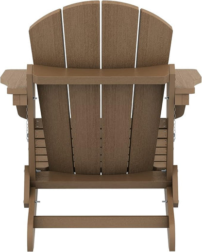 SERWALL Adirondack Chair Set of 8 for Patio Garden Outdoors Fire Pit- Brown