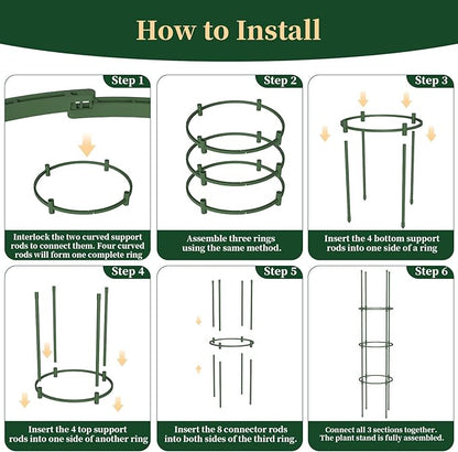 4 Pack Tomato Cages for Garden, 49" Tall Adjustable Heavy Duty Rust Resistant Tomato Trellis, with Upgraded Coupler for Raised Beds & Pots, Plant Stakes and Supports for Climbing Vegetables, Flowers