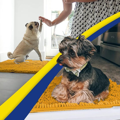 Muddy Mat® | Super Water Absorbent Door Mat Indoor, Microfiber Quick Dry Chenille Entryway Rug, Slip Resistant Front Door Mat, Indoor Mats for Entryway, Machine Washable Pet Rug, Gold 3ft x 4ft