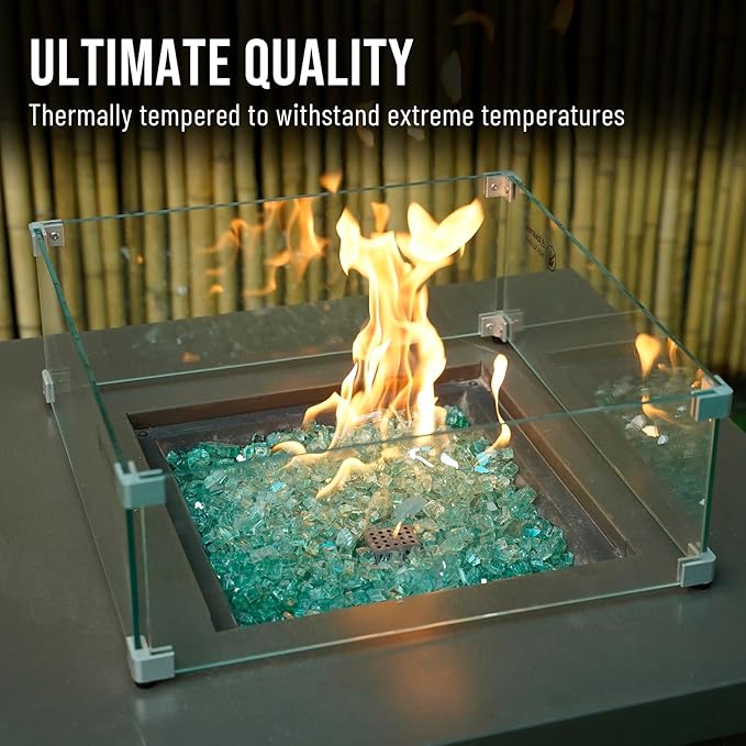 Skyflame 10-Pound Fire Glass for Fireplace Fire Pit and Landscaping, 1/2-Inch Light Green Reflective