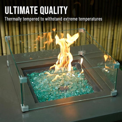 Skyflame 10-Pound Fire Glass for Fireplace Fire Pit and Landscaping, 1/2-Inch Light Green Reflective