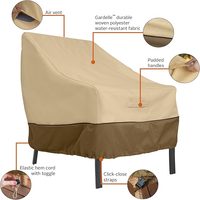 Classic Accessories Veranda Water-Resistant 38 Inch Patio Lounge Chair Cover, Patio Furniture Covers