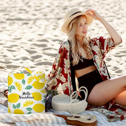 Animal Plant Tote Bag SeaTurtle Butterfly Cat Elephant Gifts Lemon Vegetable Themed Gifts Beach Bag for Camping