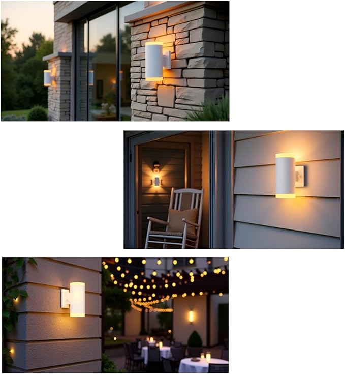 Outdoor Wall Lantern, ZUUKOLE Waterproof Exterior Wall Light, Anti-Rust Aluminum Wall Mount Lighting Cylinder Design – Up Down Wall Light fixtures for Porch, Patio or Garage, 2 Pack