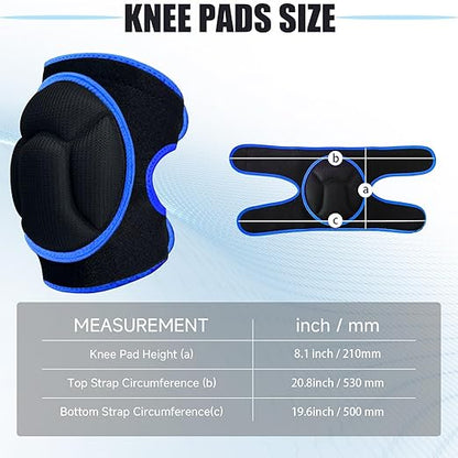 Knee Pads, Thick Sponge Anti-slip, Collision Avoidance Knee Pads, for Running, Mountaineering, House Working,Gardening Maintain (Blue, X-Large)