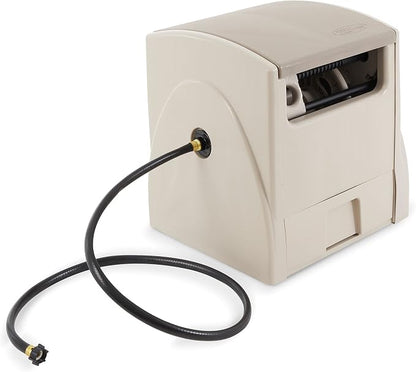 Suncast 2 Pack Automatic Rewind Garden Hose Reel, 100 ft. 5/8 in. Vinyl Hose Holder, Light Taupe
