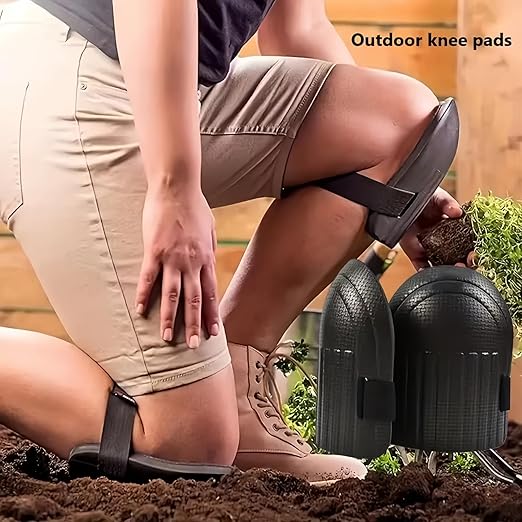 Gardening Knee Pads for Women and Men - Lightweight Waterproof Foam Knee Pads, and Easy Fit Knee Pads for Gardening with Adjustable Hook'n'Loop Straps - Perfect Womens Knee Pads for Work (Black 2 Pack)