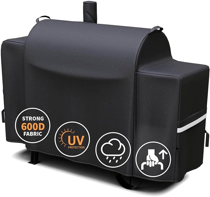 Grisun Grill Cover for Oklahoma Joe's Longhorn Combo Grill, Anti-Fade Waterproof BBQ Cover for Oklahoma Joe's Charcoal/LP Gas/Smoker Combo, Fabric Handle for Easy Put On and Take Off, 600D Polyester