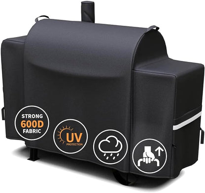 Grisun Grill Cover for Oklahoma Joe's Longhorn Combo Grill, Anti-Fade Waterproof BBQ Cover for Oklahoma Joe's Charcoal/LP Gas/Smoker Combo, Fabric Handle for Easy Put On and Take Off, 600D Polyester