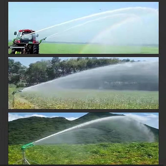 2" Farm Irrigation Sprinkler, Impulse Impact Sprinkler with Replacement Nozzle & 1.2M Rack 360° Large-Area Watering Spray
