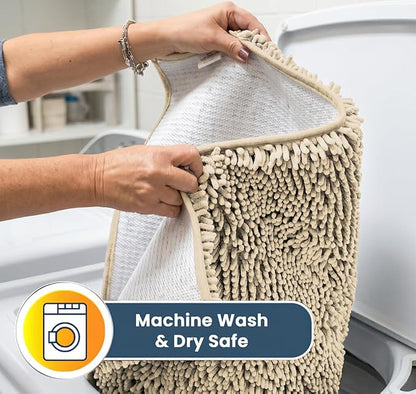 Muddy Mat® | Super Water Absorbent Door Mat Indoor, Microfiber Quick Dry Chenille Entryway Rug, Slip Resistant Front Door Mat, Indoor Mats for Entryway, Machine Washable Pet Rug, Sand 24" x 120"