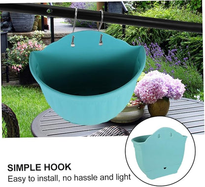 BESPORTBLE Plastic Half Round Flower Pot Hook Easy to Hang Wall-Mounted Planter Stylish Wall Hanging Pot for Home Office Sturdy Safe for Plant Storage