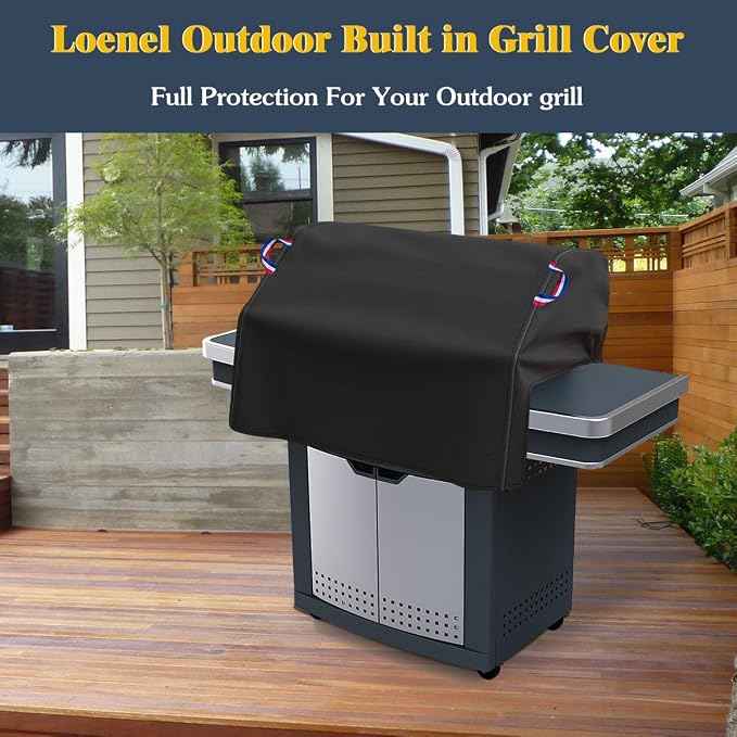 38" Built-in Grill Cover for Outdoor Grill, Waterproof BBQ Grill Top Cover Outdoor Kitchen & Grill Head Cover - 38" W x 28" D x 24" H
