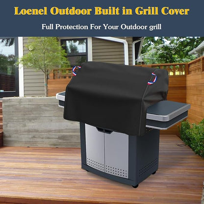 38" Built-in Grill Cover for Outdoor Grill, Waterproof BBQ Grill Top Cover Outdoor Kitchen & Grill Head Cover - 38" W x 28" D x 24" H