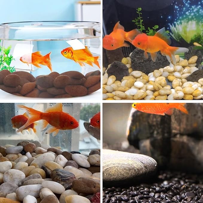 YISZM 40lbs Red River Rocks for Landscaping, 1-2 Inch Natural Pebbles for Indoor Plants, High Polished Decorative Stones Garden Outdoor and Indoor DIY Vase Filler Fish Tank Aquariums