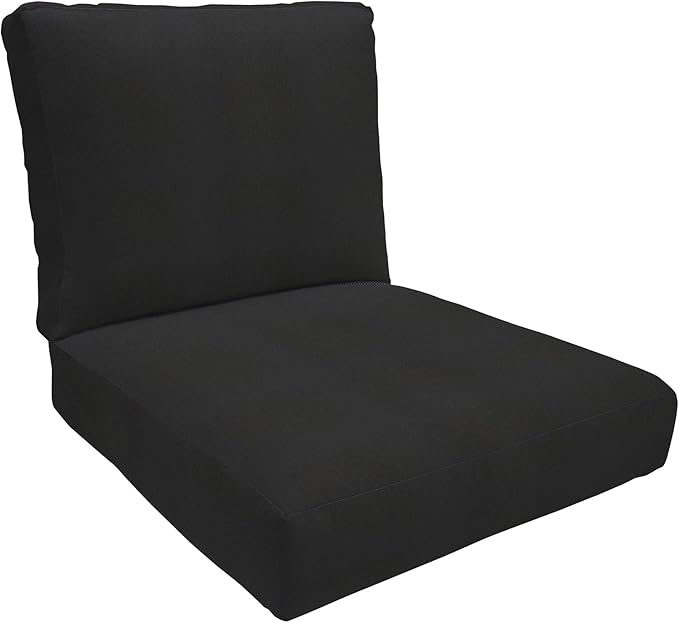 Eddie Bauer Home Deep Seating Outdoor Lounge Cushion, Knife Edge, 26" X 30" X 5", Canvas Black