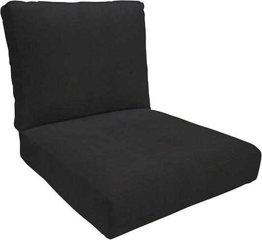 Eddie Bauer Home Deep Seating Outdoor Lounge Cushion, Knife Edge, 26" X 26" X 5", Canvas Black