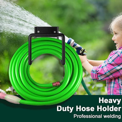 Metal Garden Hose Holder - Wall Mount Heavy Duty Holds Up to 150Ft Hose for Hose Reel/Garden Hose