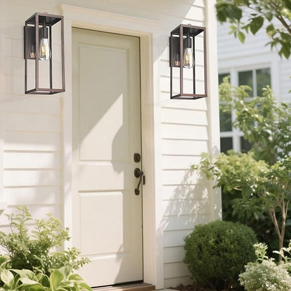 ALLGOT Outdoor Wall Sconce, Outside Porch Light, Anti-Rust Outdoor Wall Lantern Lamp, Exterior Lighting Fixture for Front Porch Corridor Doorway Patio (Oil-Rubbed Bronze, 16 Inch Height)