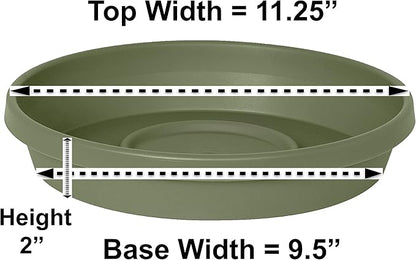Bloem Terra Plant Saucer Tray for Planters 9-12" Living Green