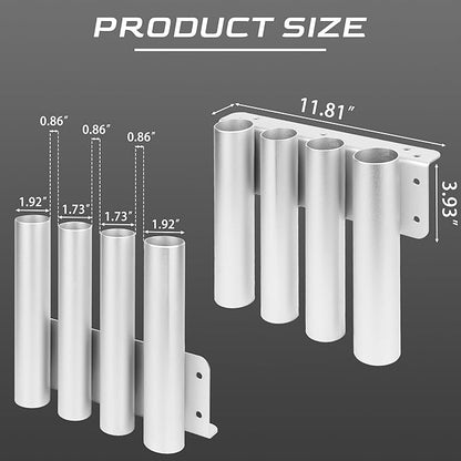 Shovel Holder for Truck/Trailer, 8-Holes in 2 Grouped Heavy-Duty Trailer Tool Rack for Trimmers, Rakes, Lawn & Garden Hand Tools Secure Mounting Prevents Loss