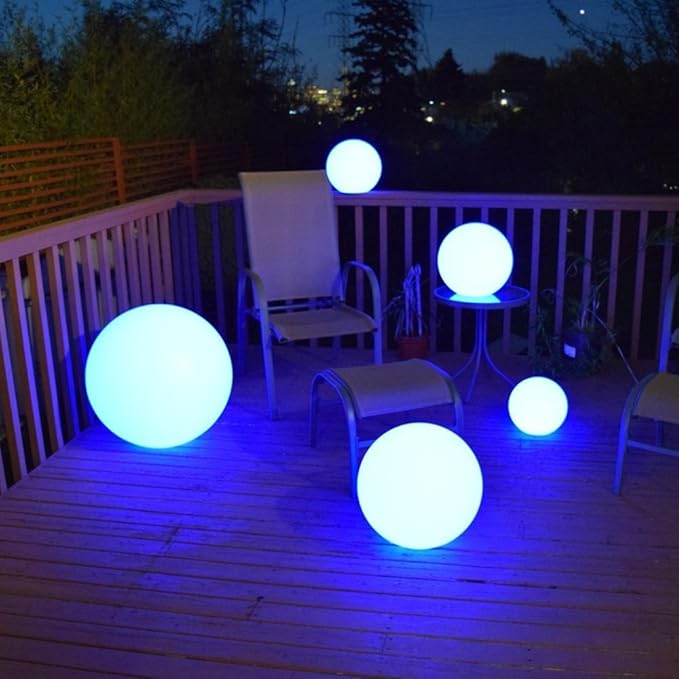LED Globe Ball Light, Waterproof Rechargeable LED Bedside Table Lamp,Night Decorative Mood Light with 16 Color Change and 4 Flash Modes,Suits for Outdoor Indoor Decoration (15CM-Ball)