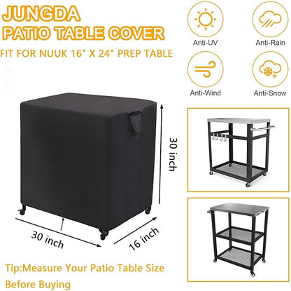 Outdoor Prep Cart Cover for Nuuk Pizza Oven Table,30 Inch Patio Grill Table Cover for Movable Dining Cart Table,Waterproof Outdoor Cart Covers - 30 X 16 X 30 Inch