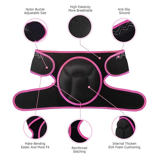 Knee Pads, Thick Sponge Anti-slip, Collision Avoidance Knee Pads, for Running, Mountaineering, House Working,Gardening Maintain (Pink, Medium)