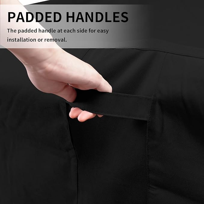 Easy-Going 600D Heavy Duty Patio Furniture Cover, Outdoor Rectangular Table and Chair Set Cover, Waterproof Outdoor Sectional Set Cover (111"L x 74"W x 28"H, Black)