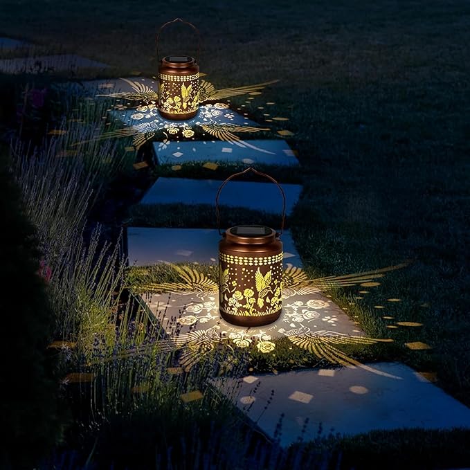 Hummingbird Solar Lantern Outdoor Hummingbird Decor Garden Decor Waterproof Decor Light Hanging Solar Lights Yard Decor, Christmas Gifts, Gifts for Women, Gifts for Mom, Gifts for Grandma