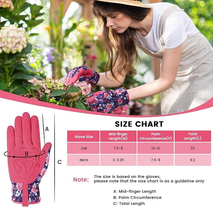 fauson Gardening Gloves - Gardening Gloves for Women Firm Grip Breathable Garden Gloves Thorn Proof for Digging, Planting
