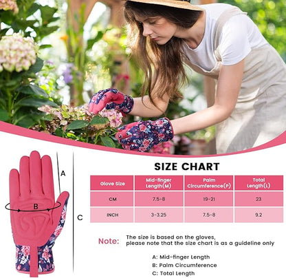 fauson Gardening Gloves - Gardening Gloves for Women Firm Grip Breathable Garden Gloves Thorn Proof for Digging, Planting
