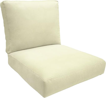 Eddie Bauer Home Deep Seating Outdoor Lounge Cushion, Knife Edge, 24" X 24" X 5", Canvas Natural