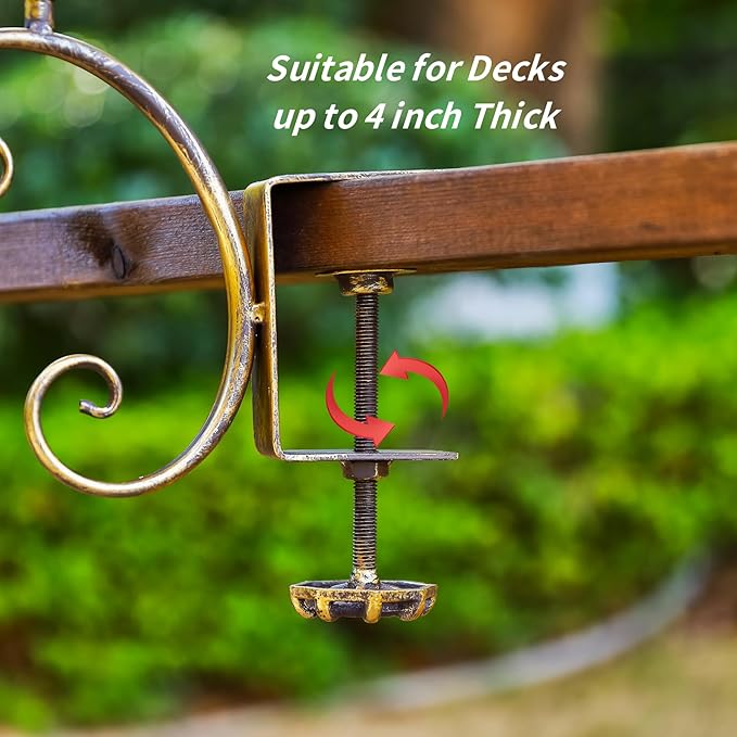 2 in 1 Bird Feeders for Outdoors and Bird Baths, Bird Bath for Deck Railing and Outdoor Bird Feeder, Balcony Bird Feeder and Deck Mounted Bird Bath with Heavy Duty Clamp for Garden Porch Backyard