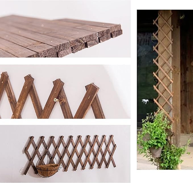 Wooden Lattice Wall-Expandable Plant Garden Trellis for Climbing Plants Outdoor Air Plant Vertical Rack Wall Decor for Room Patio