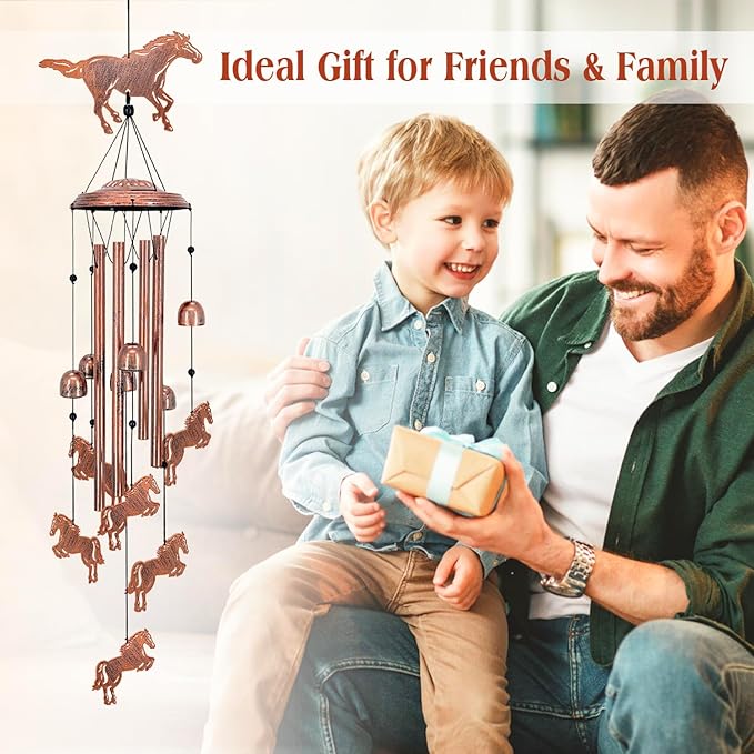 Horse Wind Chimes for Outside,Horse Gifts for Women Men/Memorial Gift/Sympathy Gift/Birthday Gifts Metal windchimes Outdoors/Indoors,Garden Decor,Patio,Home,Porch,Yard Decorations