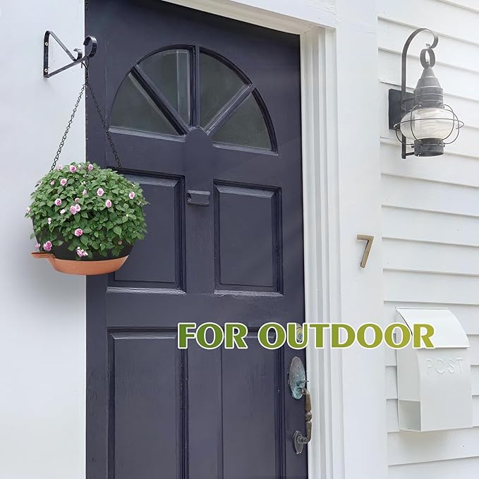 GARDIFE Hanging Planters for Indoor Outdoor Plants, 2 Pack Self Watering Hanging Pot with Drainage Holes & Removable Tray (Black, 10 inch)