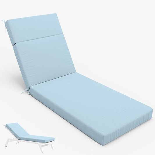 Chaise Lounge Cushion for Outdoor Furniture, Waterproof Fade and Tear Resistant Lounge Deck Chair Cushions for Patio Lawn Pool Resort Hotel
