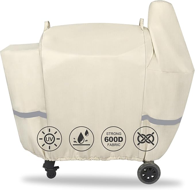 Grill Cover for Pit Boss Pro Series 850, 820 Deluxe/ 820D/ 820FB/ 820D3/ 820SC/ 820XL 820PS1 820CS1 Competition, Sportsman 820 Wood Pellet Grills, Grill Cover with Elastic Drawstrings, Beige